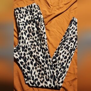 Victoria's Secret Animal Print Leggings - Black and Cream